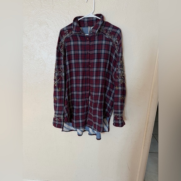 FP Movement by Free People Burgundy Button Down Shirt - Picture 13 of 13